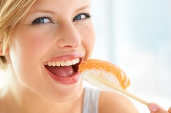 woman-eating-salmon